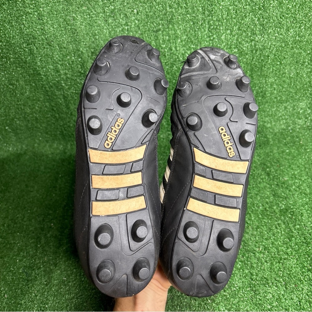 Vintage 1995 Adidas Classic Black Leather Soccer Football Cleats Mens Size 11 - Picture 8 of 12